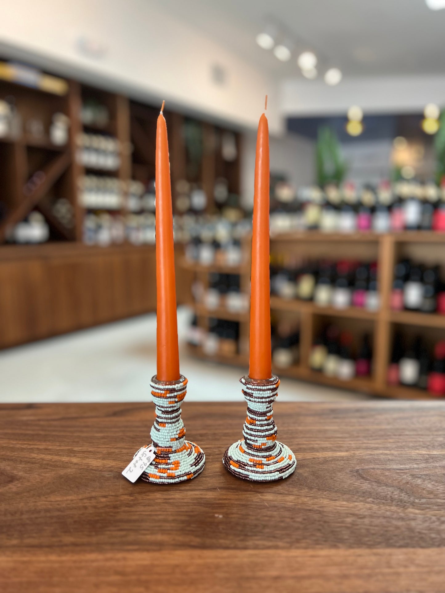Velaburn Blue and Orange Multi Color Candle Stick Holder