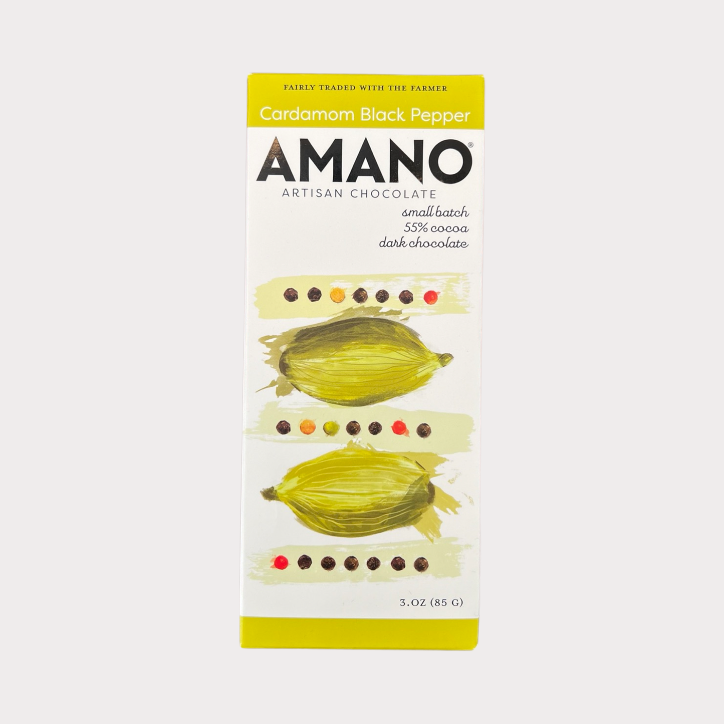 Amano Cardamom Black Pepper 55%, 3oz