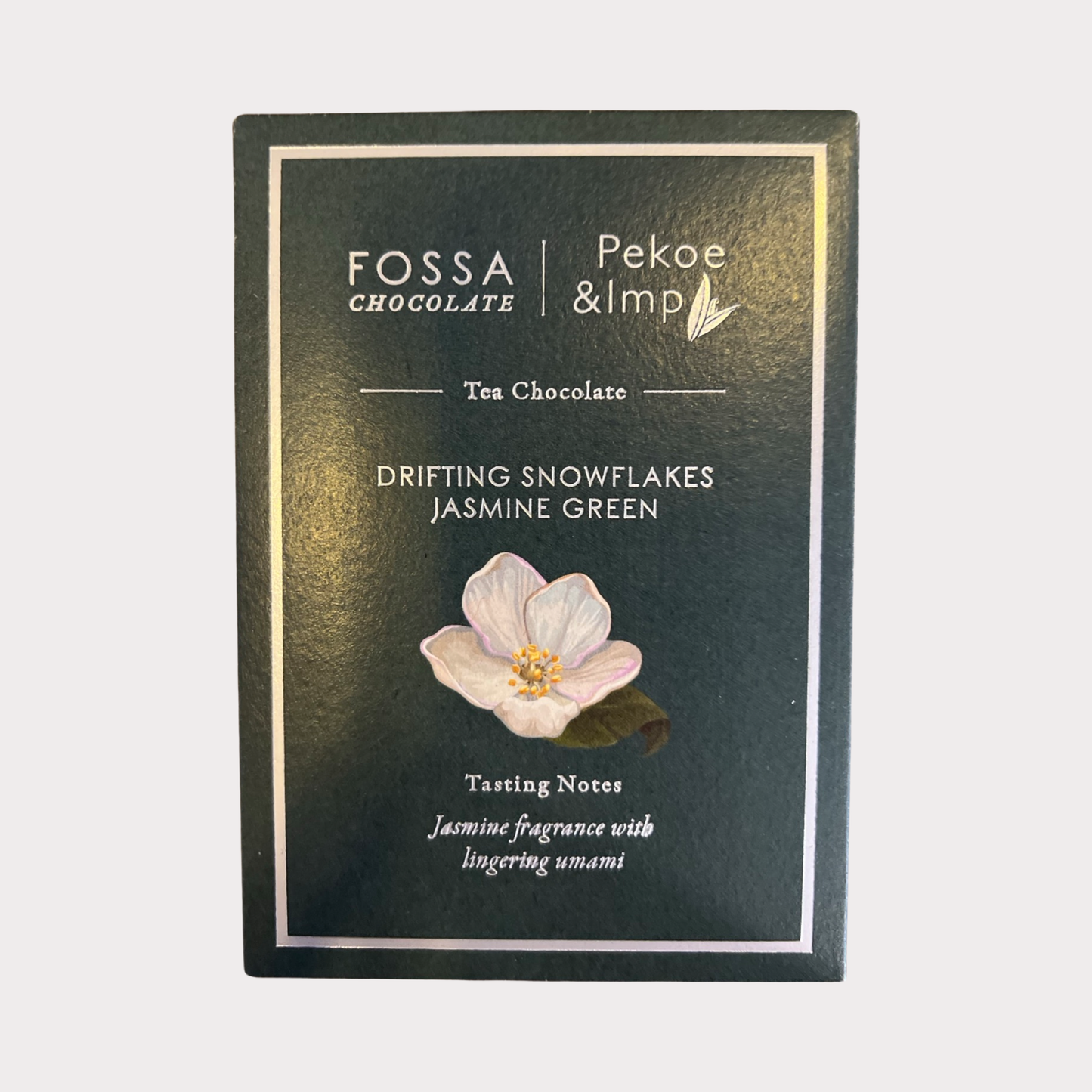 Fossa Drifting Snowflake Jasmine Green Tea Chocolate, 50g