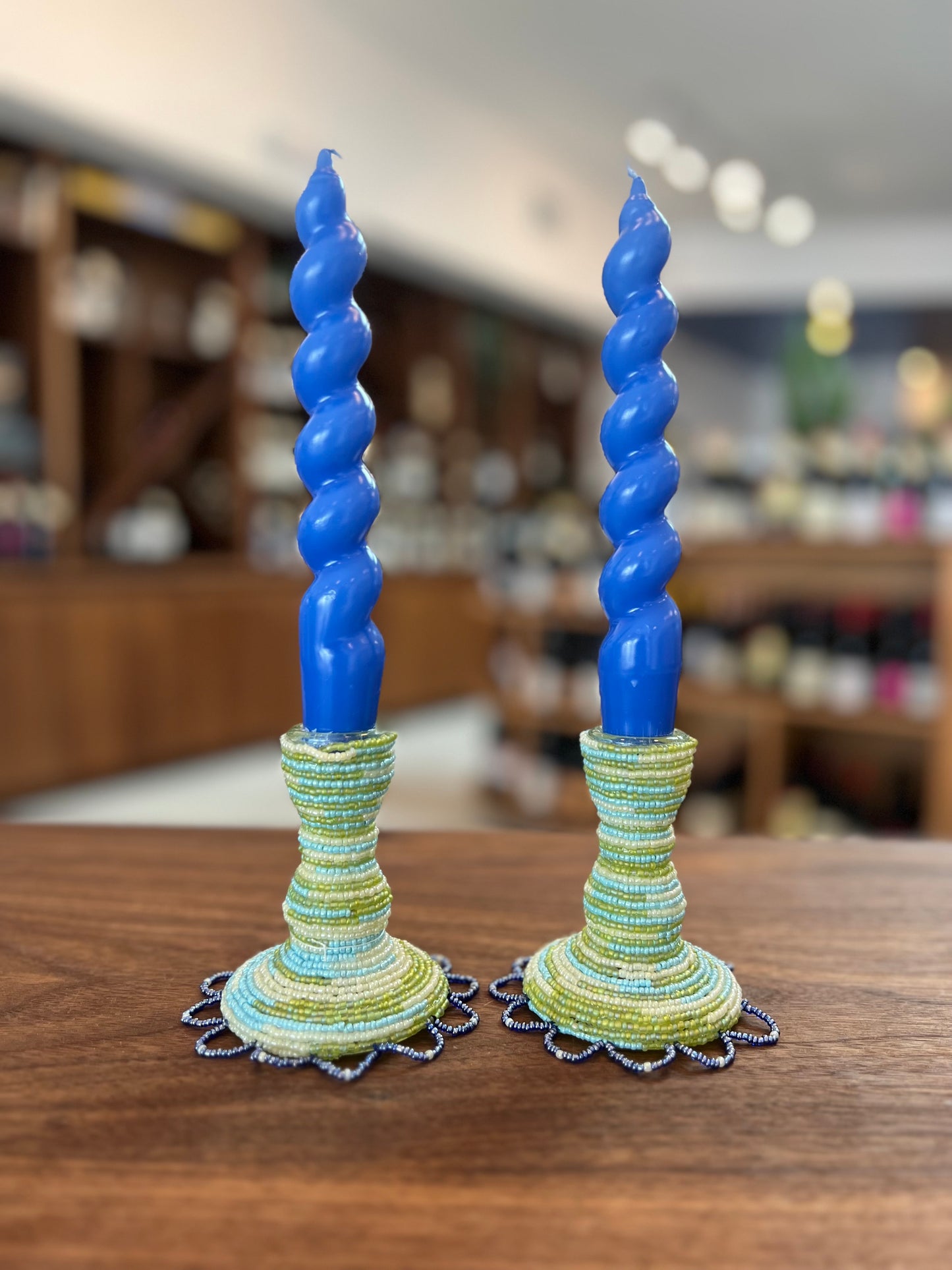 Velaburn Blue and Green Candle Stick Holder
