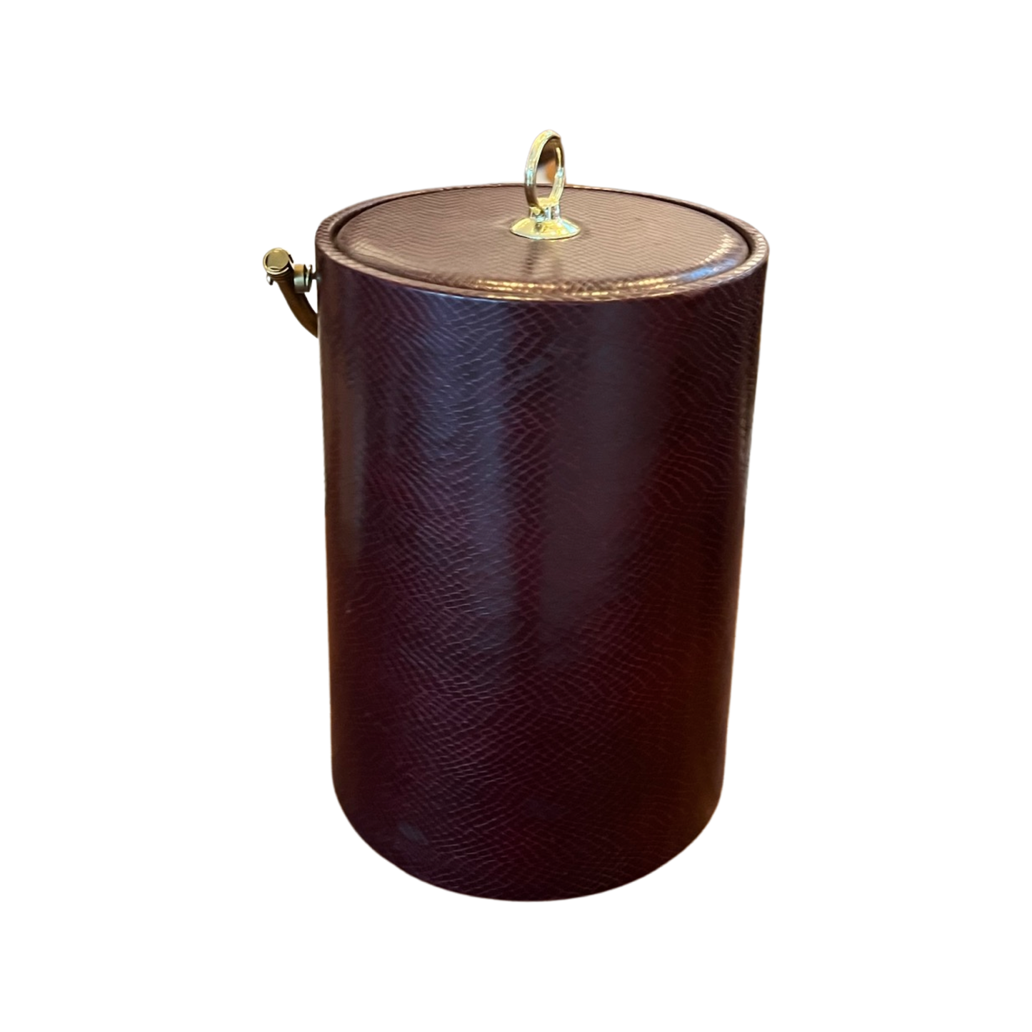 Brown Leather Ice Bucket