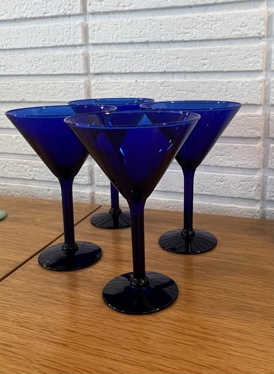 Blue Martini Glasses (Set of 4)