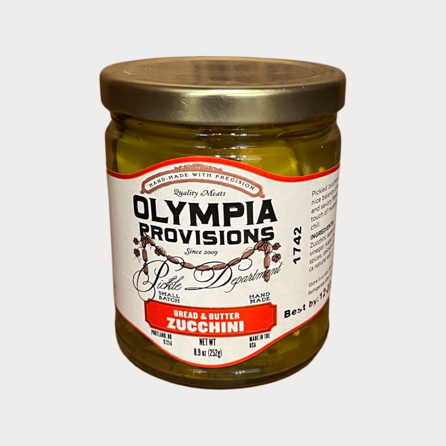 Bread & Butter Pickled Zucchini Olympia Provisions' 8.9oz